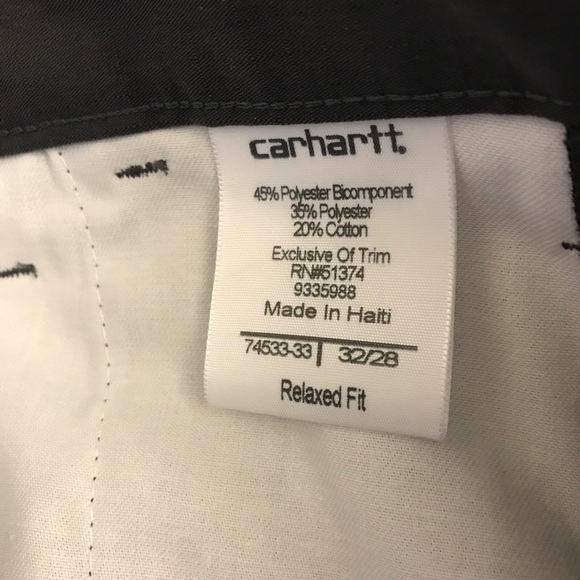 CARHARTT mens grey pants NWOT 32/28 relaxed fit 74533-33 - Picture 4 of 7